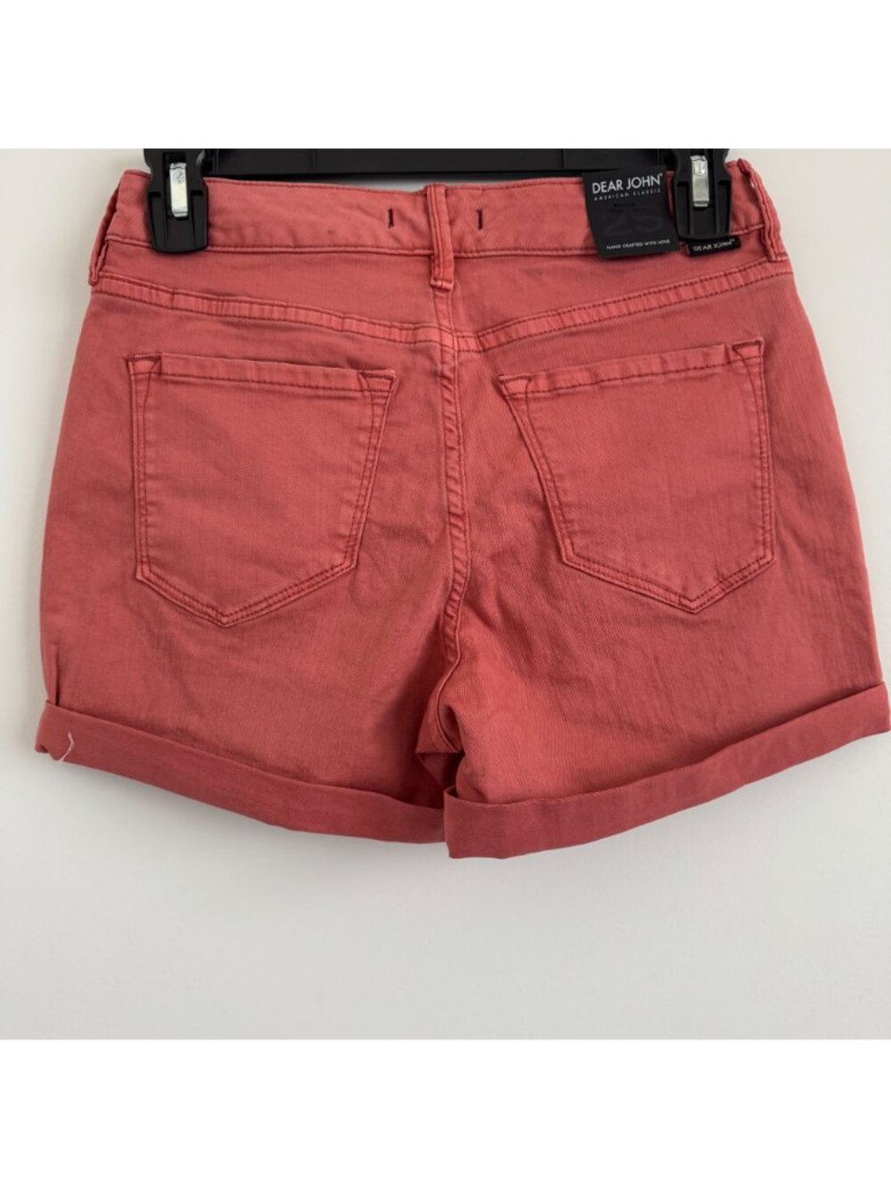 Dear John Women Coral Denim American Classic Mid Rise Short Size 25 - Picture 2 of 6